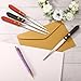 4pcs Letter Openers, Multipurpose Stainless Steel Envelope Sword Slitter with Wooden Handle Lightweight Mail Paper Cutting Knife Tool Supplies for Office Home School Classroom Work Uses