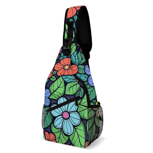 Glow in The Dark Sling Bag for Men Women - Adjustable Crossbody Chest Backpack, 15