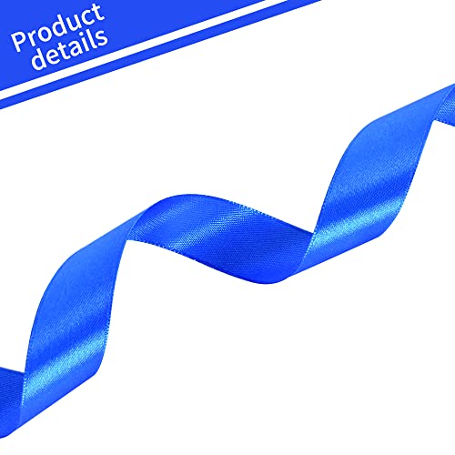 image for TONIFUL 1 Inch x 100yds Royal Blue Satin Ribbon, Thin Solid Color Sati