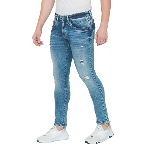 Image of Spykar Men's Low Rise Cotton Skinny Low-Rise Jeans (MACT-01BB-117)