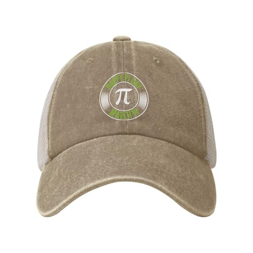 Classic Happy pi Day March 14 Denim mesh Cap Truck Driver Baseball hat Breathable Adjustable dad caps Natural