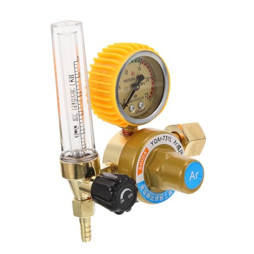 NAMOARLY Regulador De Gas Argón Con Indicador De Flujo Válvula De Presión y Manómetro Para Soldador Accesorio De Soldadura De Gas Argón Para Talleres y Proyectos De Soldadura