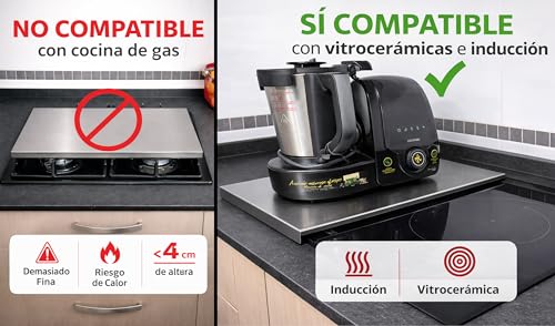 Miniatura 6 de Homelay Tapa Para Vitroceramica. Tapa Cocina Induccion No Gas . 55 X 33 X 2,5 Cm. Muy Resistente. Hecho En España. Protector De Vitroceramica, Cubrevitrocerámicas 2, Acero Inoxidable