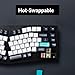 Keychron Q10 Max Alice 75% Layout Custom Wireless Mechanical Keyboard with Knob, QMK/VIA Programmable 2.4 GHz/Bluetooth/Wired RGB Backlit Aluminum Ergonomic for Mac Windows, Gateron Red Switch
