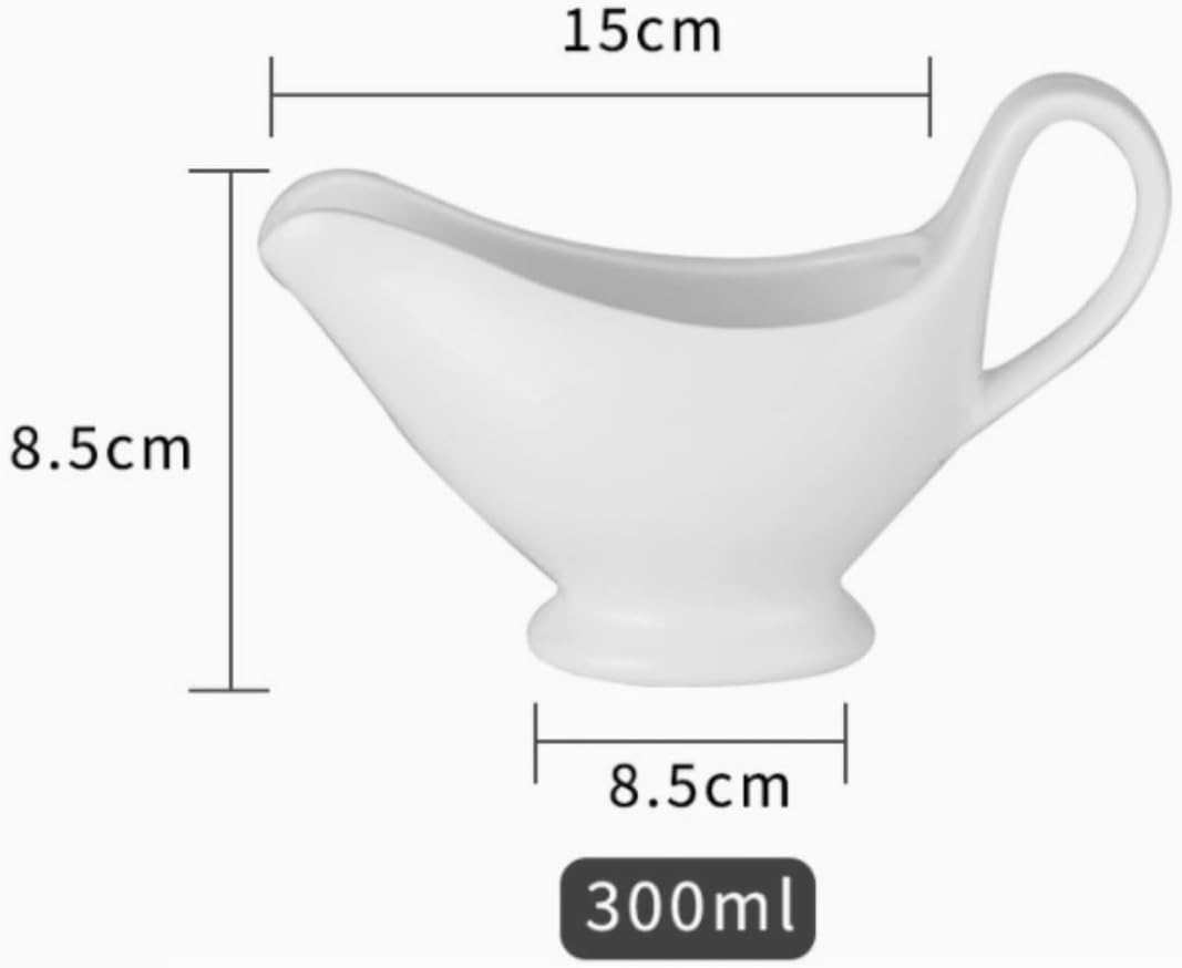 Gravy Boat Salad Servers, Ceramic Gravy Boat Cream Jug with Handle Sauce Dispenser Condiment Bowl Gravy Dispenser