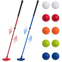 Lenwen 2 Pcs Golf Putter for Men Women Adjustable Length Two Way Putter Right or Left Handed Golfers Mini Golf Club with Practice Balls for Adults