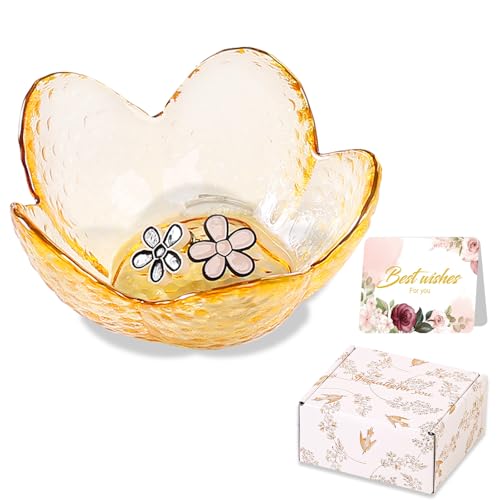 Plato para anillos de flores amarillas, bandeja de cristal para joyas, bandeja pequeña para joyas, soporte para anillos, bonita decoración de habitación, decoración estética de baño, inauguración de