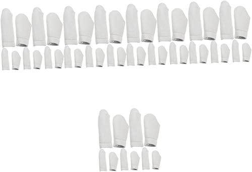 FAVOMOTO Juego de 50 unidades de dedales de cuero para acolchar a mano, protector de pulgar para tejer, herramientas de fieltro, protector de dedos