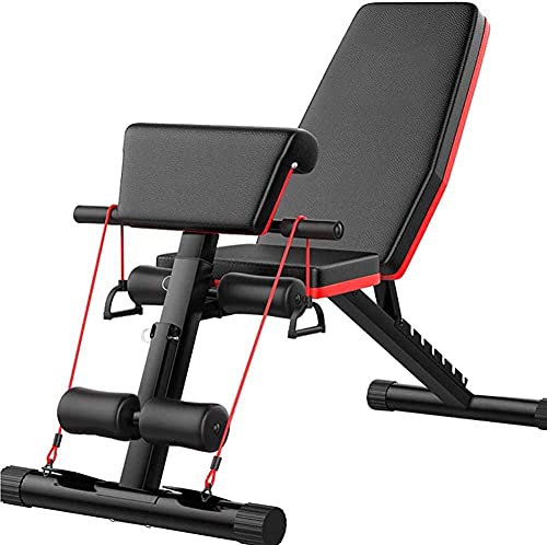 ZJFHEYUO Banco con Mancuernas, Equipo de Fitness para Abdominales, Cuatro máquinas en una, multifunción, Auxiliar, Silla supina, Ideal para gimnasios en Interiores y Exteriores.