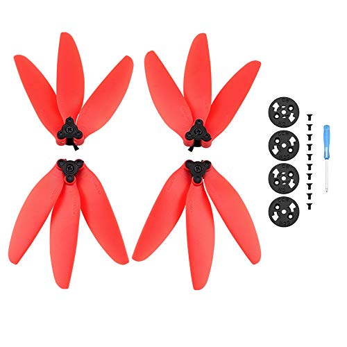 BTG Quick Release Three-blade Propellers Blades Compatible with DJI Mavic Mini/Mini 2 / Mini 4K Drone (Red)