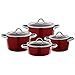 Produktbild Silit Vitaliano Rosso Topfset Induktion 4-teilig, Kochtopf Set mit Glasdeckel, Silargan Funktionskeramik, Induktions Töpfe Set nickelfrei, dunkelrot