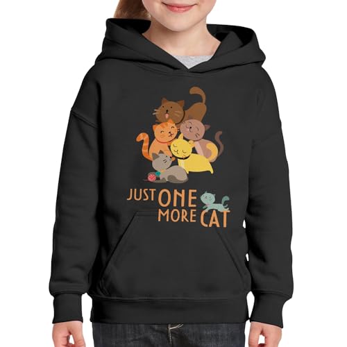 Sweat enfant Just One More Cat avec illustration haute définition