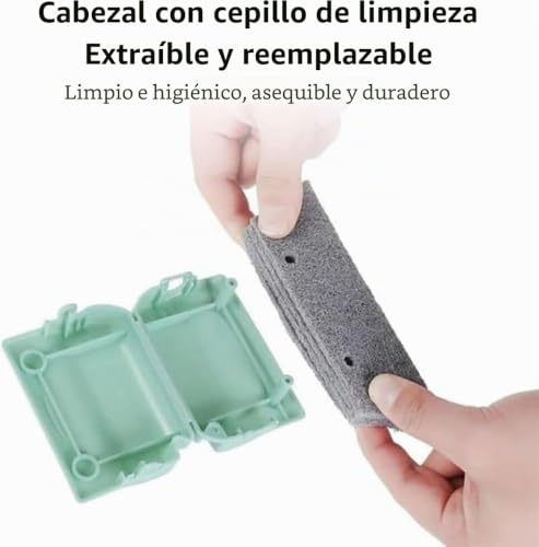Miniatura 4 de Cepillo Mágico Para Limpiar Ranuras De Ventanas, Nuevo Juego De Herramientas Para Limpiar Ranuras De Ventanas, Ideal Para Puertas Corredizas, Líneas De Azulejos Y Contraventanas Gris