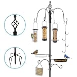 Urban Deco Wild Bird Feeding Station Kit Heavy duty Bird Feeder Pole Hanging Kit Hanger Multi Feeder Hanging with Metal Suet Feeder Bird Bath for Attracting Wild Birds
