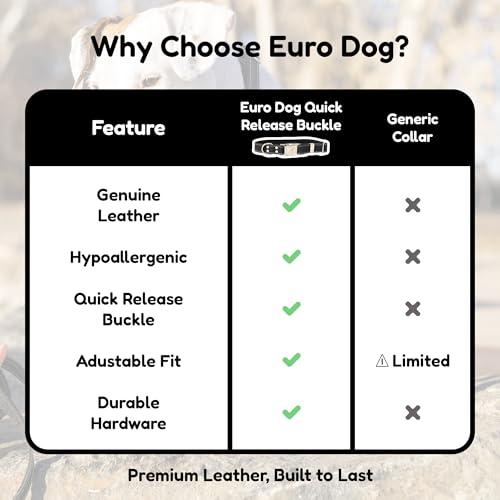 Collar para perro Euro Dog cuero negro talla M miniatura 4