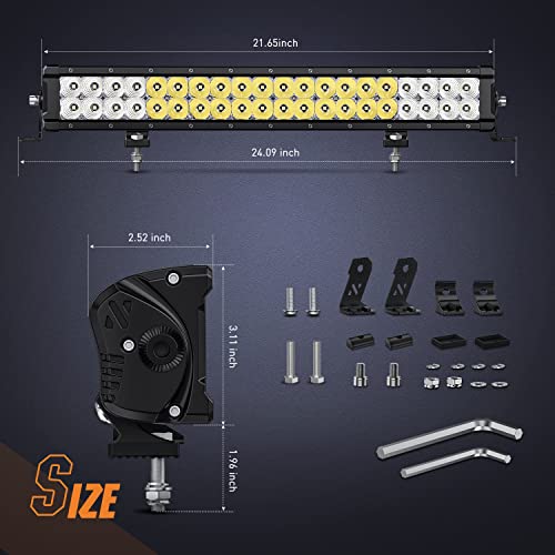 Nilight LED Light Bar 21.6 Inch 200W Flood Spot Combo Beam 24000LM IP68 Offroad LED Driving Lighting for Pickup Truck SUV ATV UTV Boat Jeep by Nilight - Image 9