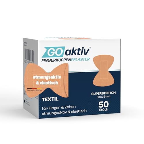 GOaktiv® Fingerkuppenpflaster – Fingerpflaster & Zehenpflaster für Fingerschutz bei Verletzung – elastisch, hautfreundlich, schützt empfindliche Hautpartien bei Bewegung im Alltag & Sport - 50Stk