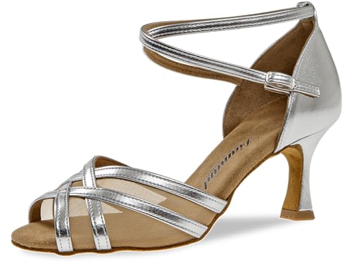Chaussures de danse femmes Diamant contre la fatigue des pieds talon 5 cm flare argenté stable