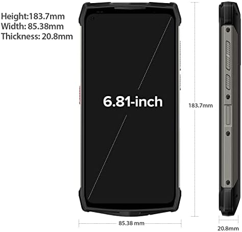 Ulefone Rugged Smartphone, Power Armor 13, 8GB 256GB, 13200mAh Big Battery, 48MP Quad Cameras, 6.81 inch FHD+ Screen, 4G SIM Free Mobile Phones Unlocked, Android 11, IP68/69K Waterproof, UK Version