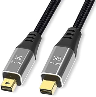 YIWENTEC 2M 6.6FT Mini DisplayPort to Mini DisplayPort 8K(7680x4320)@60Hz 4K@144Hz Mini DP to Mini DP DP 1.4 8K Ultra HD Cable Converter (2M, 8K)