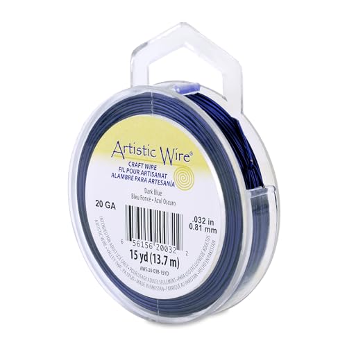Image of Artistic Wire, 20 Gauge Tarnish Resistant Colored Copper Craft Wire, Dark Blue, 15 yd