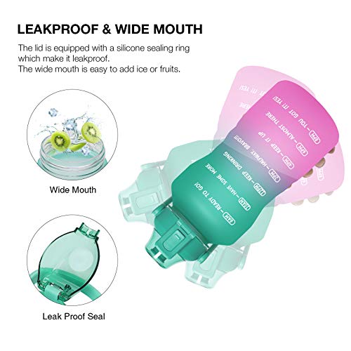 image for PASER Half Gallon/64oz Motivational Water Bottle with Time Marker & St