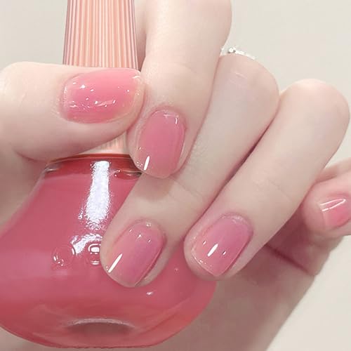 Clear Pink Nail Polish Pink Clear Nail Polish Quick Dry Long Lasting Sheer Pink Nail Polish Pink Tinted Clear Nail Polish Jelly Pink Nail Polish for All Seasons Translucent Pink Nail Polish