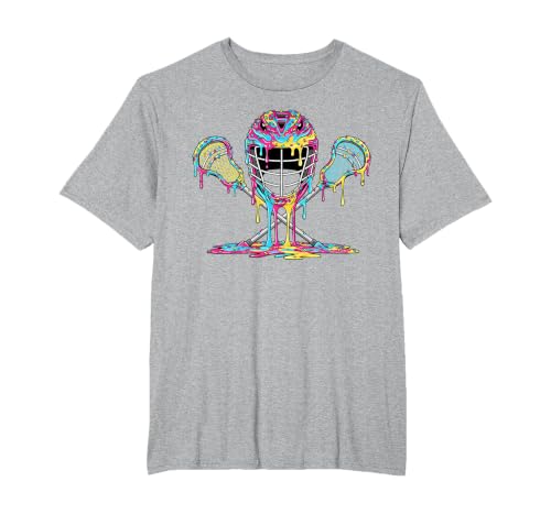 Lacrosse Drip Ice Cream Lax Helmet Sticks Sport Player T-Shirt, Men's Big and Tall, Heather Grey, 2X Tall