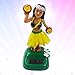 Amosfun Dashboard Hula Girl Bobble Head Solar Powered Hawaiian Hula Shaking Head Dancing Toy Figure Doll for car Interior Decorations Ornament Style B Yellow