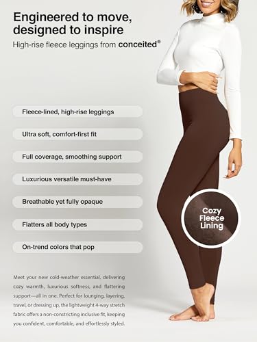 model wearing conceited brand fleece lined tights