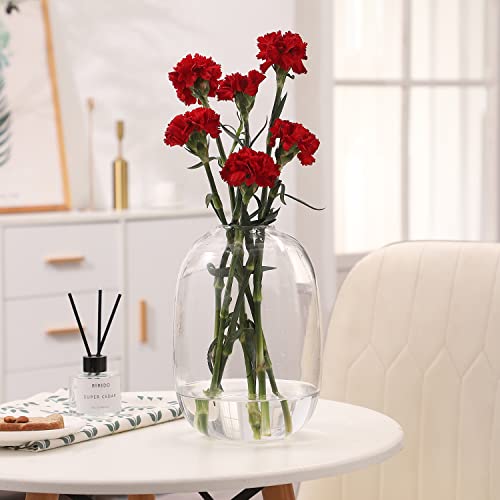 Yanwe1 Clear Glass Vase, Large Glass Vase, Tall Flower Vase, Floor Vase, Modern Vase, Decorative Vase For Living Room, Dining Table, Mantle, Shelf, Wedding, Office, Bookshelf, Entryway, 11.8 Inches #TOP4