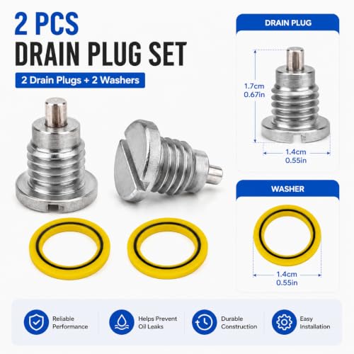 Image of 2 PCS 8M0058389 Magnetic Drain Screw for MerCruiser & Mercury Marine