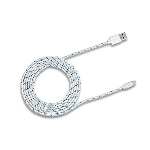 RadioShack 6 Foot Lightning to USB Charge and Sync Braided Cable - White