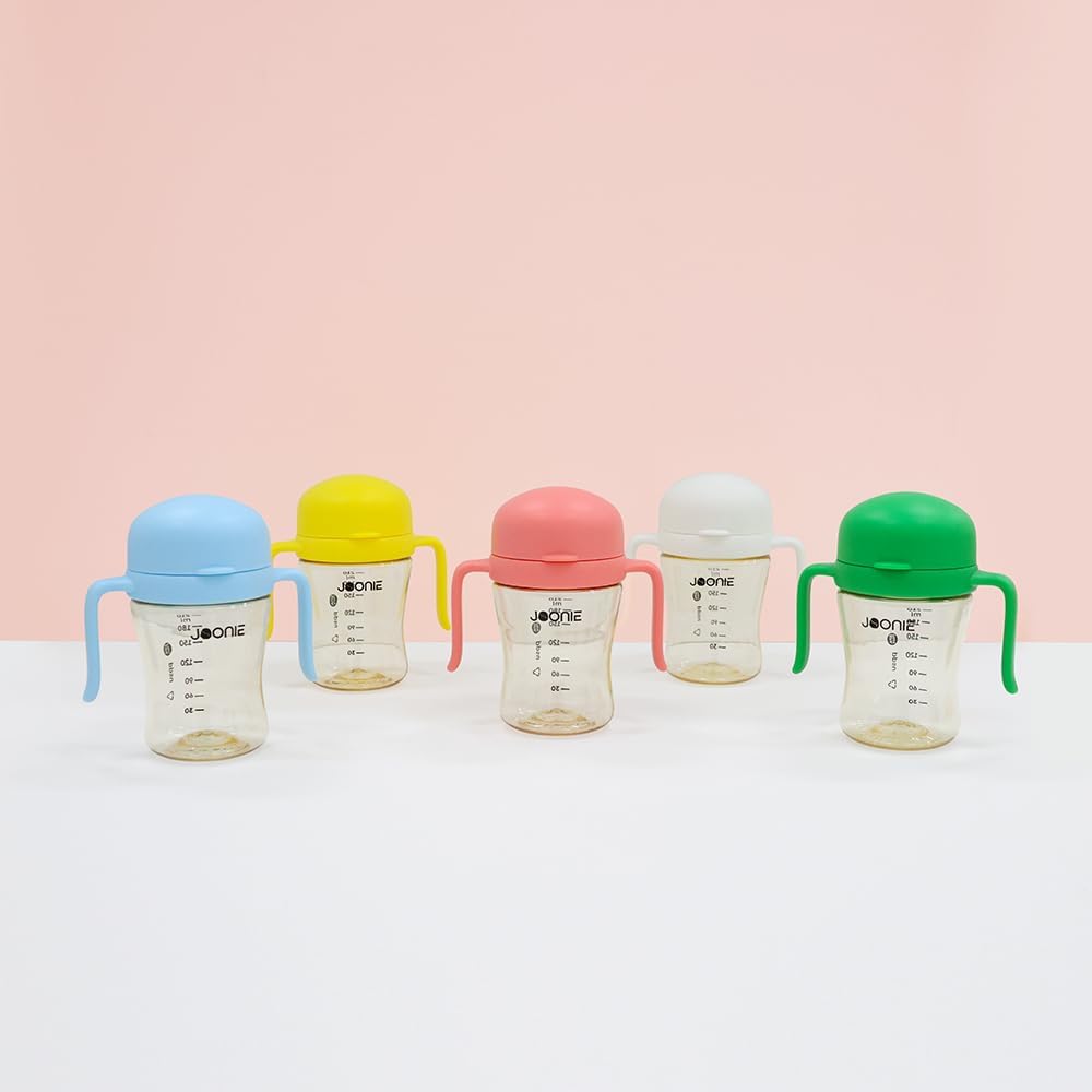 JOONIE Self Training Sippy Cups with Handles for Toddlers 1-3, Spill Proof 360 Cup with Lid, 210ml (7 oz) (Green)