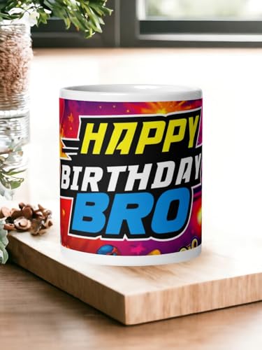 Image of Better Gift Flowers Happy Birthday Bro Mug, Round Shaped Multicolor Themed Coffee Mugs, Mug for Gifting, Gifting Items for Family, Friends & Closed Ones