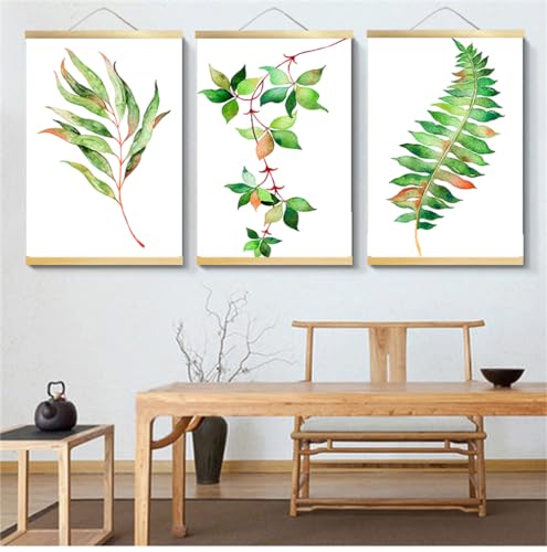 Tableau sur toile plantes vertes nordiques de qualité supérieure affiches d'art 50x70cm x3