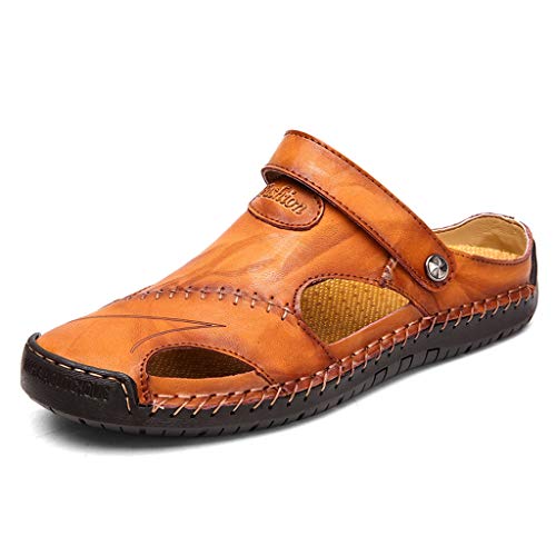 Sandalias de cuero CrEev para hombre en piel auténtica y acabados premium