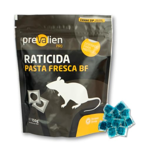 Raticida Prevalien Pasta Fresca BF 150 g - Brodifacoum 0,0025% - Alta Palatabilidad - Para Ratas y Ratones - Ideal en Infestaciones Graves - Bolsa Aluminizada con Cierre ZIP