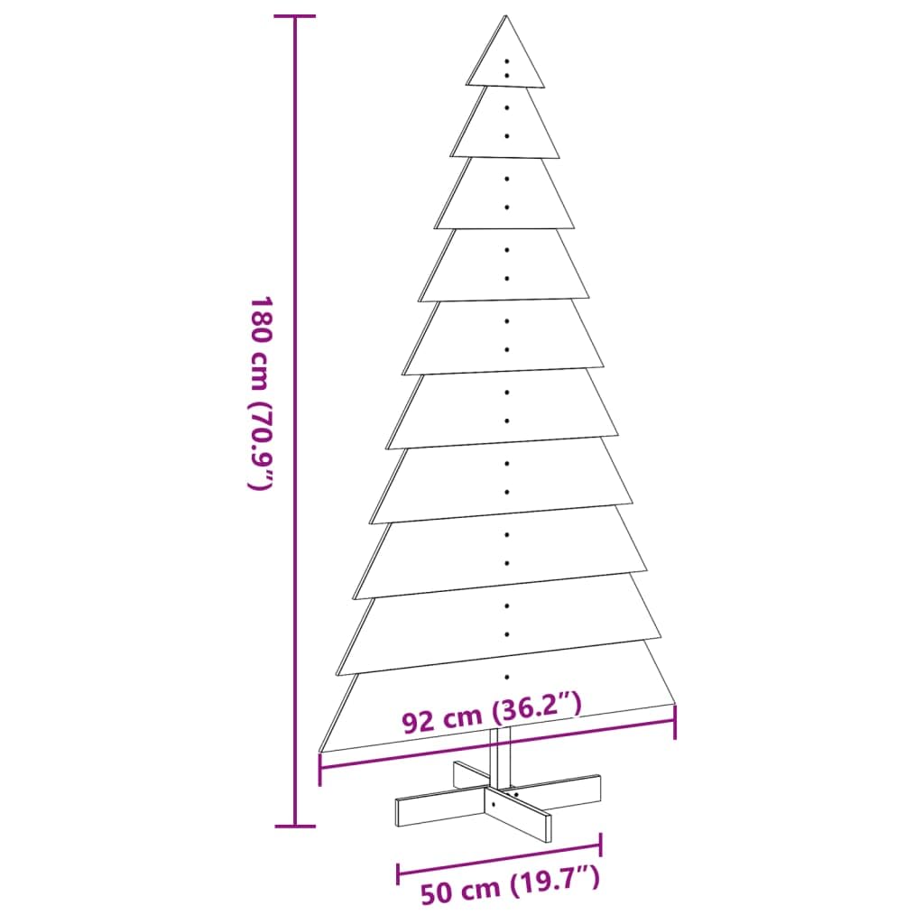Árbol de Navidad de madera maciza de pino, 180 cm