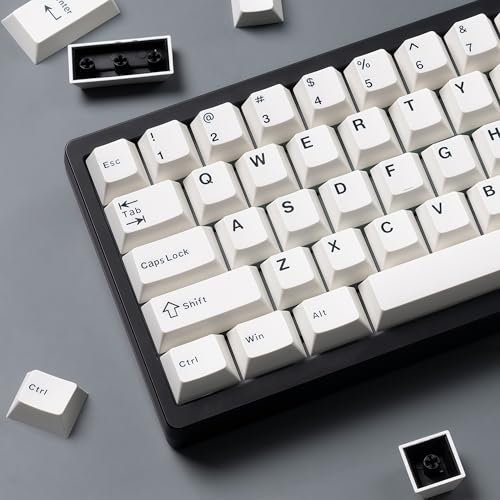 dagaladoo Keyboard keycaps Set Double Shot PBT keycaps Cherry Profile Custom Key caps 60 65 75 100 Percent for Cherry-mx Full Size Retro Mechanical Keyboard Milky White