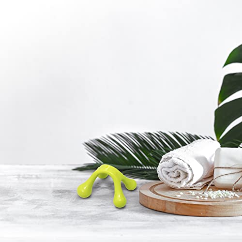 Rilextec Four Point Manual Massage Tools, Small Handheld Massager Tools For Women And Men, Portable Palm Shaped Mini Massager Tool For Back Neck Arm Shoulder Calf Thigh Leg, Chartreuse #TOP6