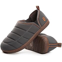 LongBay Men's Outdoor Slippers Two Tone Cozy Memory Foam Slip On Indoor House Shoes Bedroom Loafers