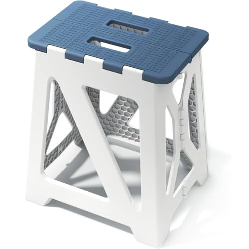 Folding Shower Stool - Foldable & Anti-Slip Shower Chair for Inside Shower - 330lbs Safety Waterproof Plastic Fold Up Shower Seat - Portable Travel Compact Bath Bench for Elderly, Handicap & Disabled