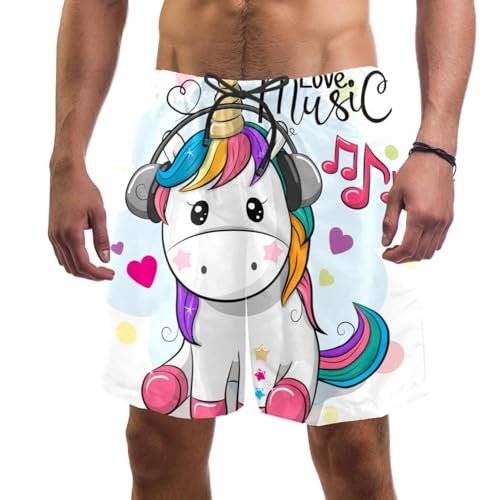 Swim shorts homme licorne amusant idéal pour les pool parties et les vacances d'été
