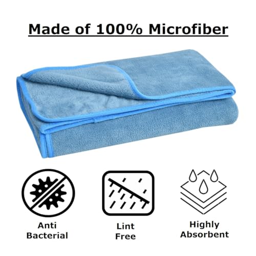 Image of Cotton Bolls Microfiber Large Bath Towel Quick Dry Super Soft Higly Absorbent Lint Free Towel for Bath for Men and Women, Travel, Gym, Beach, Pool, Yoga 70x140 CM Aqua