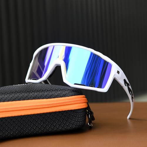 Image of PAIS Photochromic Sport Sunglasses for Big Heads, Man Women XXL Shades - Wide Temple Fit, Flame Motif, Cycling Biking Running