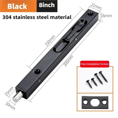 Verrou vertical caché noir acier inoxydable 304 porte double