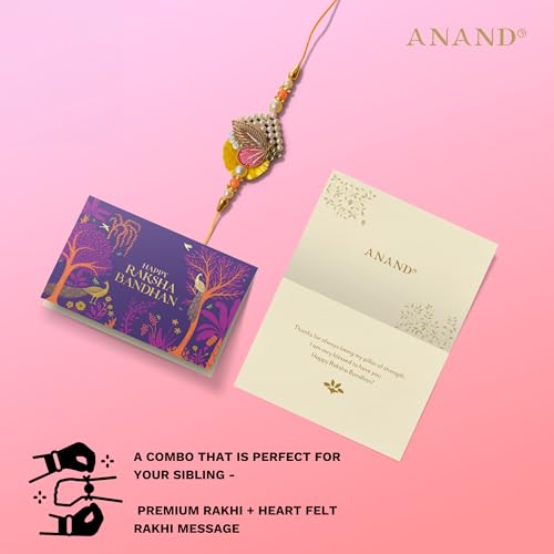 Image of ANAND Sweets Raksha Bandhan /Rakhi Assorted Mithai Gift box | Assorted Sweets (375g) + Rakhi + Greeting card combo /Rakhi Set | Mouth Watering Pure Desi Ghee sweets | For brother, sister, bhabhi