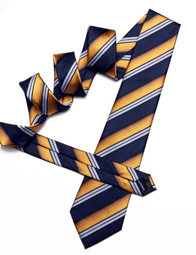 Image of Barry.Wang Mens Tie Set Plaid Check Neckties Formal Business Wedding Luxury Pocket Square Cufflinks
