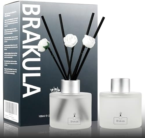 Brakula 2 Pack Reed Diffuser Set, Sandalwood Rose Scented, Home Fragrance with 14 Sticks Bathroom Decor, Reed diffusers for Home 6.76 fl oz (Sandalwood Rose) - Thumbnail 4